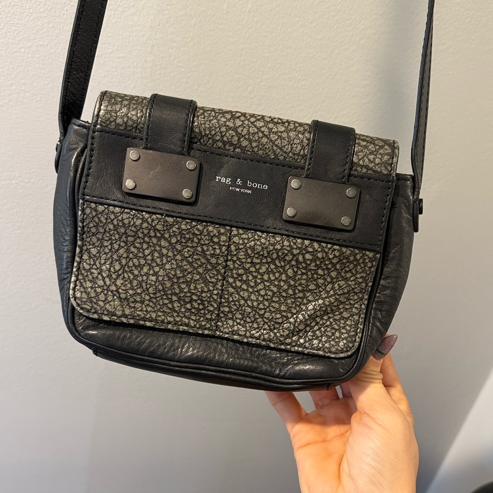 Rag and Bone mini pilot bag black and grey